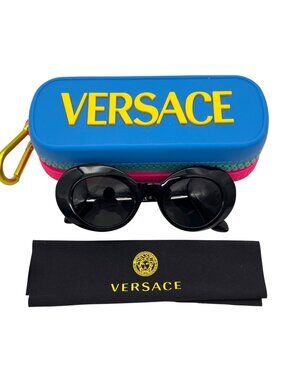 Versace VK4428U Medusa Black Oval Kids Sunglasses With Case & Cleaning Cloth